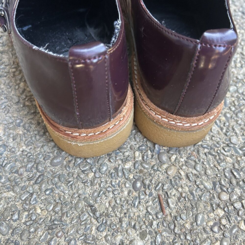 Zara Basic Y2k Maroon Double Buckle Monkstrap Pla… - image 5